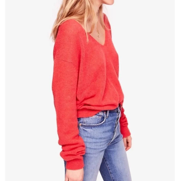 NWT Free People Gossamer V-Neck Alpaca Sweater - Picture 2 of 3